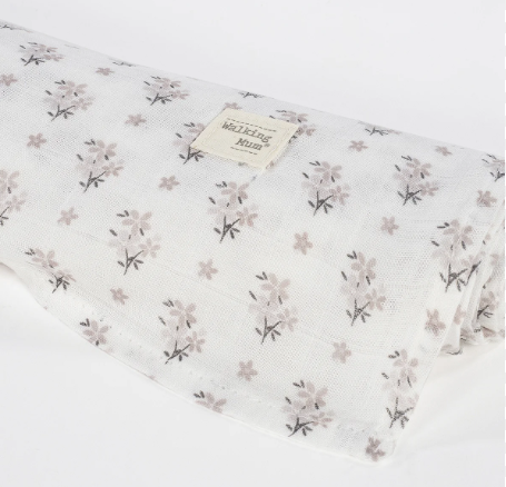 Swaddle in mussola - Flower Botton - 120x120cm