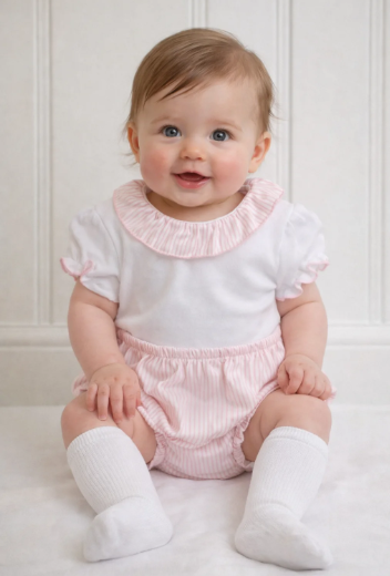 Completino righe rosa - tg. 3 mesi