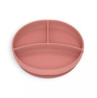 Piatto multiscomparto in silicone - rosa