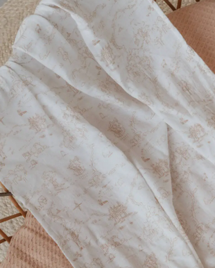 Lenzuolino per lettino Boomy's world - beige + angolo bianco per lettino