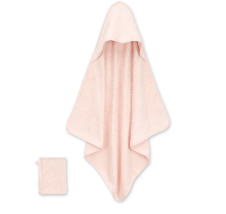 Accappatoio quadrato con cappuccio - Rosa