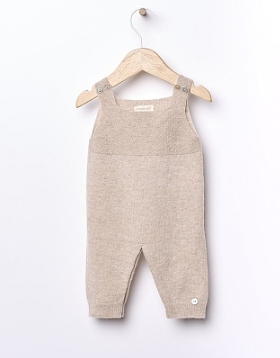 Salopette in lana e cachemire beige