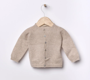 Cardigan in lana e cachemire beige