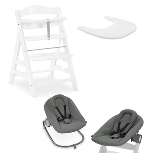 Seggiolone Alpha white + sdraietta newborn