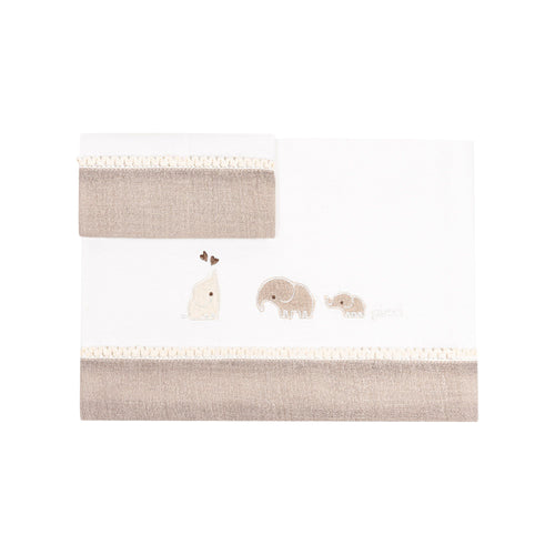 Lenzuola culla elefantino beige