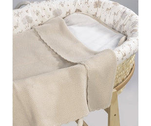 Copertina culla tricot beige