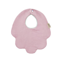 Bavaglino a fiore in mussola rosa