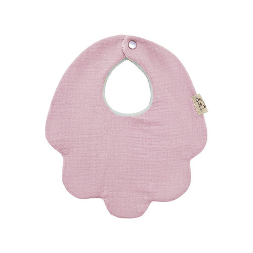 Bavaglino a fiore in mussola rosa