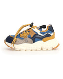 Sneakers Yamano 3 Junior - Nylon - Navy e Zucca - Ecopelle e Tessuto Tecnico Riciclato
