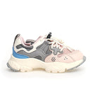 Sneakers Yamano 3 Junior - Nylon - Rosa/Grigio/Celeste - Ecopelle e Tessuto Tecnico Riciclato