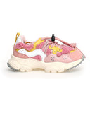Sneakers Yamano 3 Junior - Teddy - Rosa Multicolore - Ecopelle e Tessuto Tecnico Riciclato