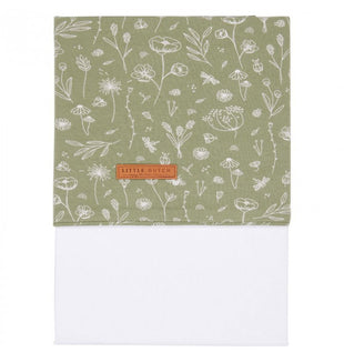 Set lenzuola per culla - Floral Mint + angolo avorio