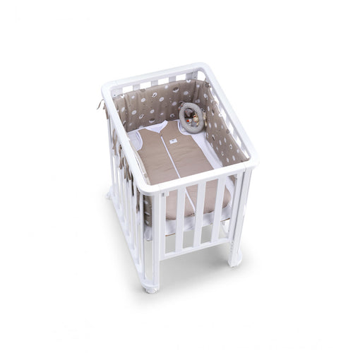 Lettino Evolutivo Infinito - Cuoricini - incluso materasso culla + lettino + tessile