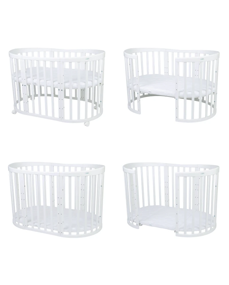 Lettino Ovale 7in1 con Materasso - Bianco
