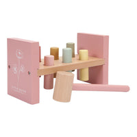 Giocattolo in legno  martelletto e pioli - Rosa - Little Dutch