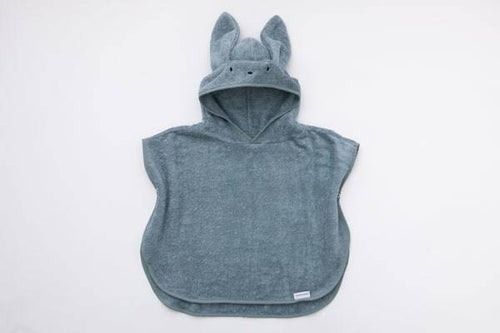 Poncho in spugna con orecchie - Blu