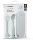 Set Portaposate con Cucchiaio e Reggi Bavaglio - Verde - Suavinex
