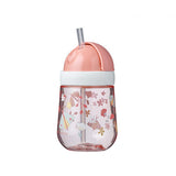 Borraccia con cannuccia e tappo scorrevole - Rosa -  Little dutch