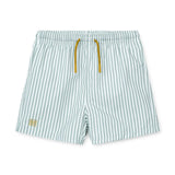 DUKE SWIM SHORTS - STRIPE SEA BLUE / WHITE